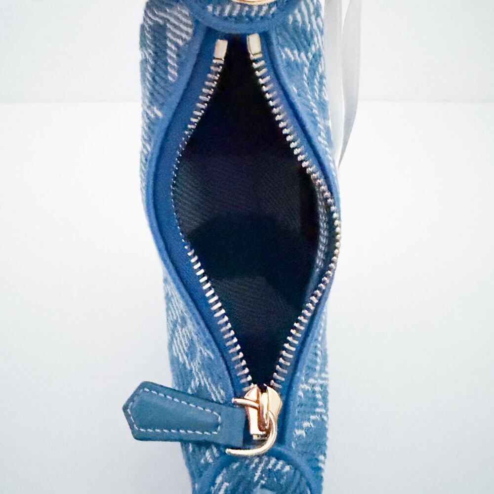 Fendi Nano Fendigraphy Mini Bag Woven Fabric Leather Blue Denim Effect - Picture 12 of 16